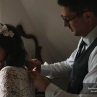 Gibsons Vintage Elopement on the beach at sunset with Mia and Ben