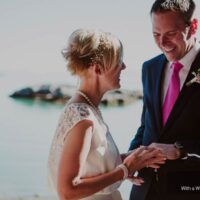 Emily and Neil oceanfront beach wedding at Painted Boat Resort