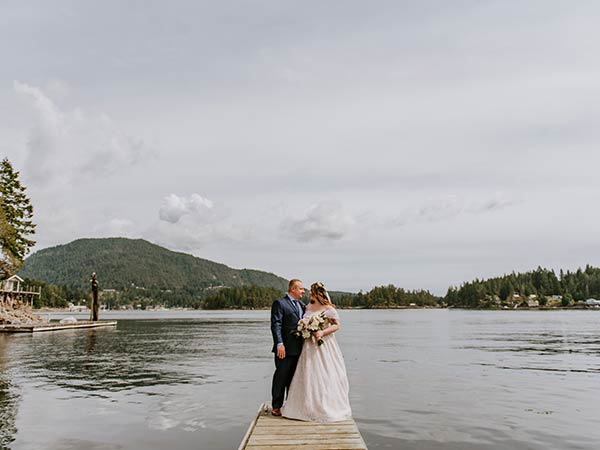 CAROLINE & IGOR SMALL WEDDING PENDER HARBOUR RESORT SUNSHINE COAST BC