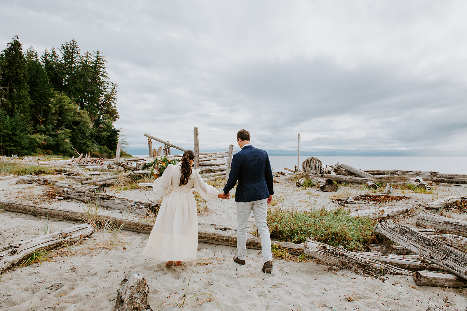 Beach wedding ceremony in BC