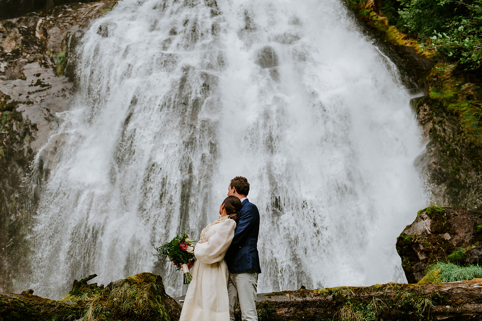 Waterfall adventure elopement