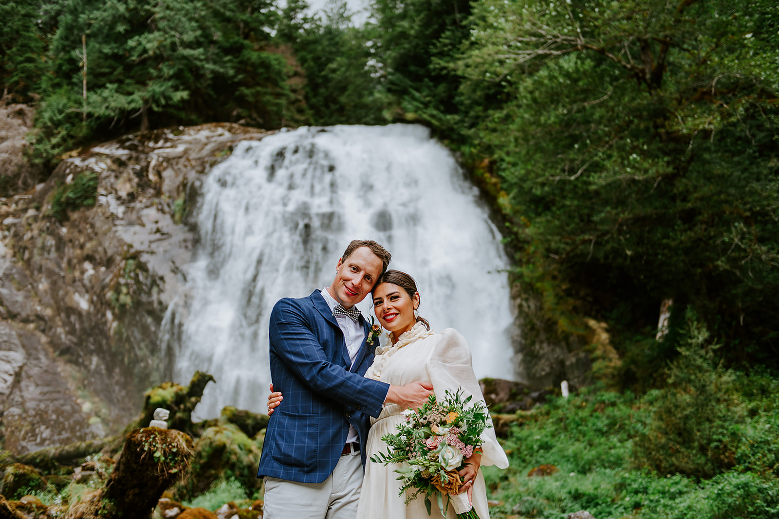 Waterfall adventure elopement