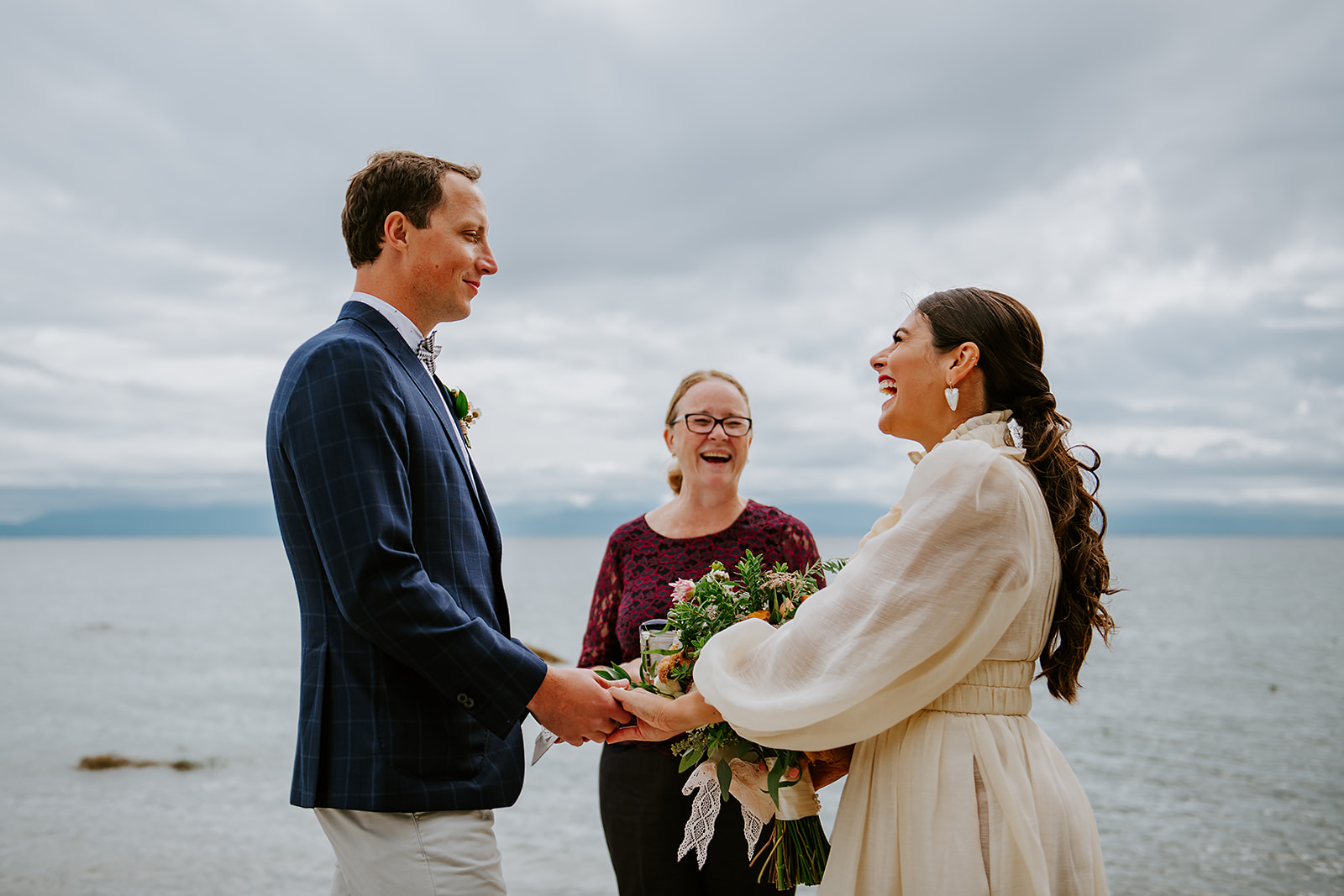 Beach wedding ceremony in BC