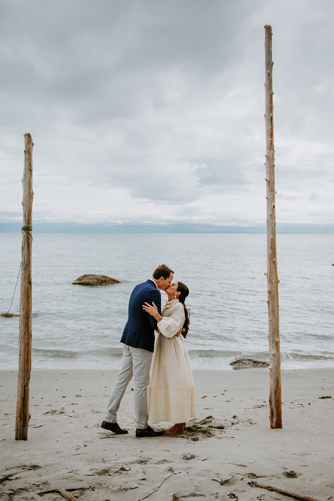 Beach wedding ceremony in BC