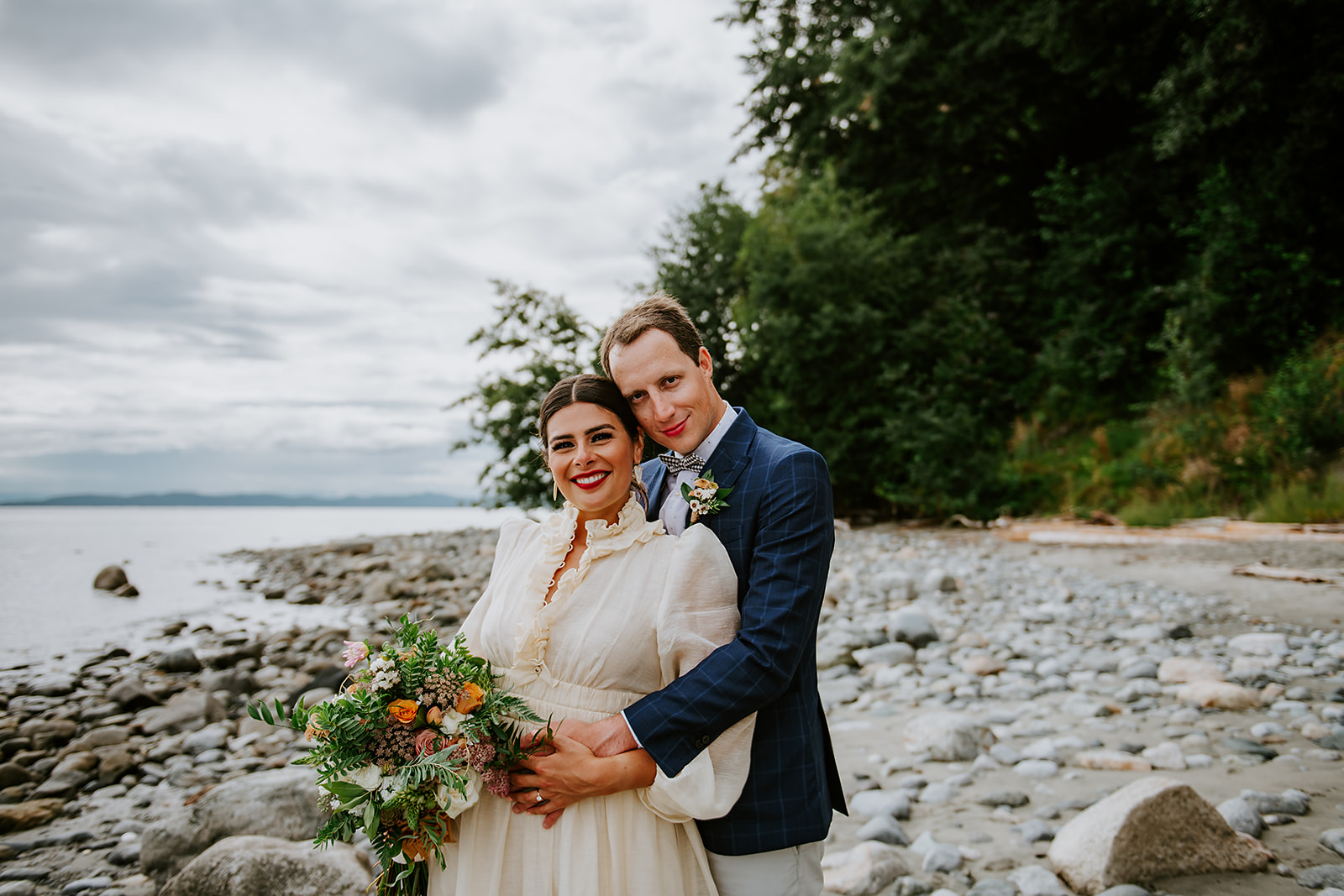 Beach wedding ceremony in BC