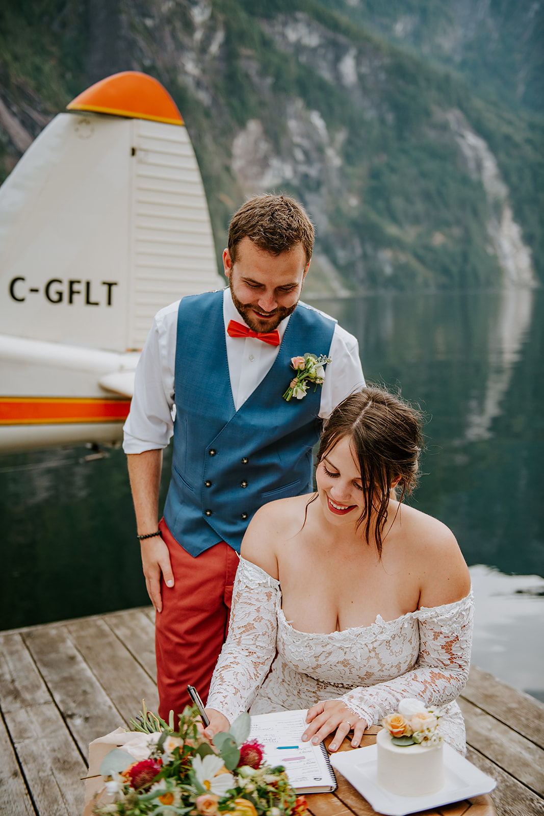 Adventure elopement with float plane