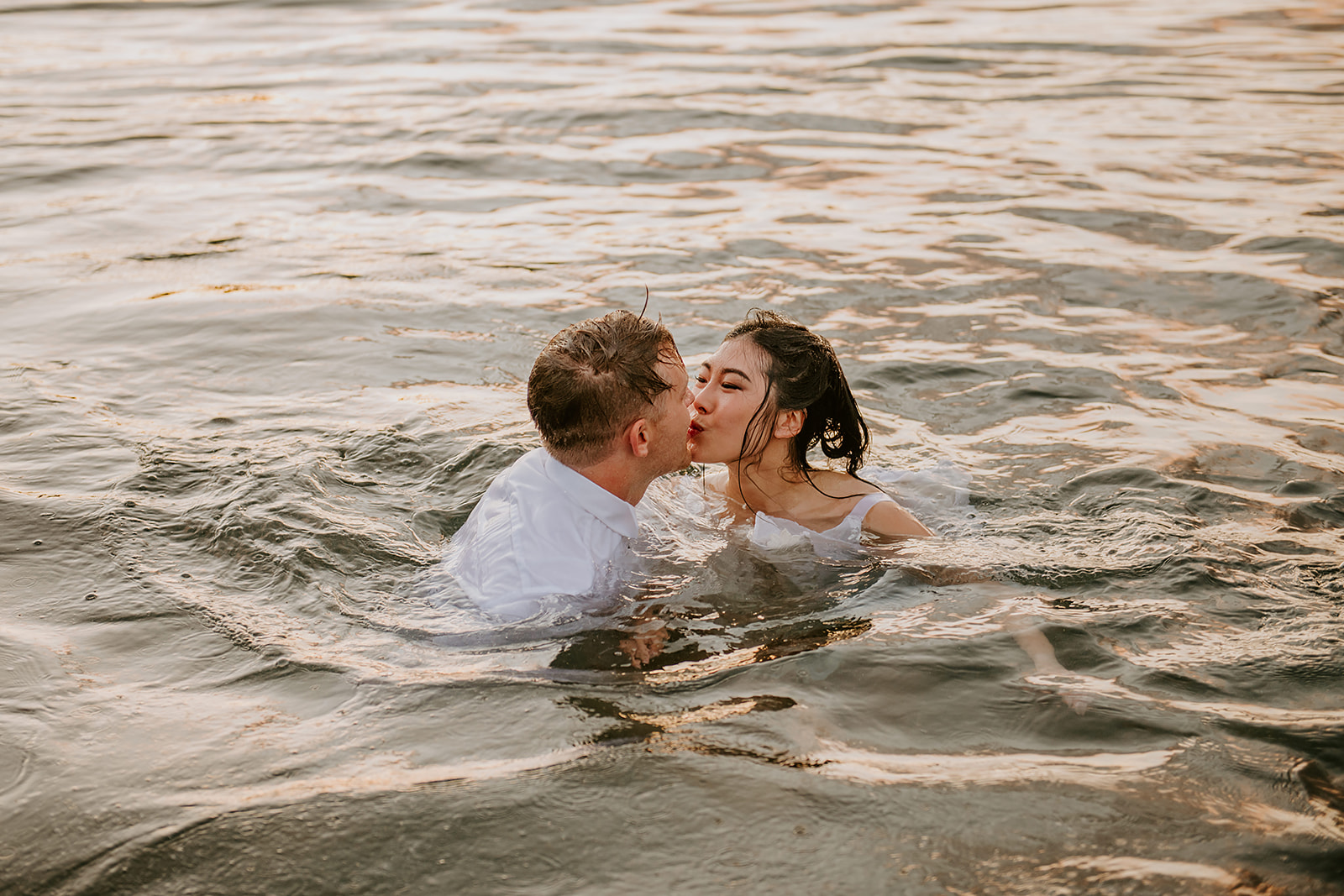 Pender Harbour Wedding Couple Swimming