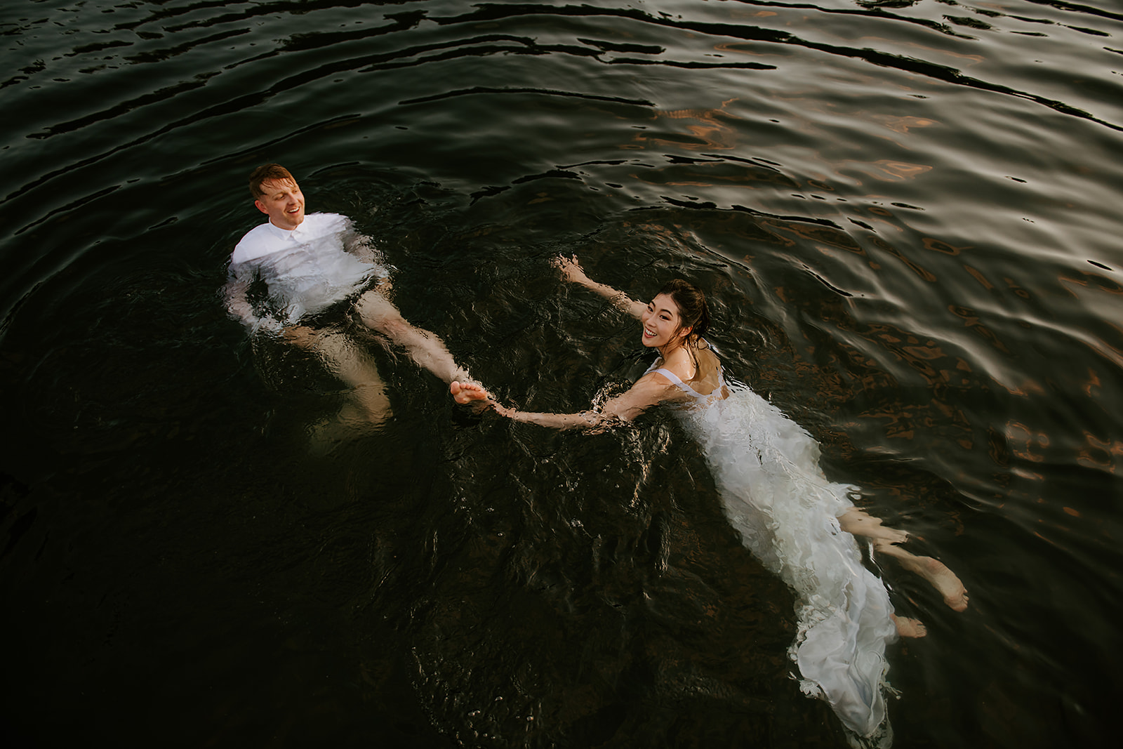 Pender Harbour Wedding Couple Swimming