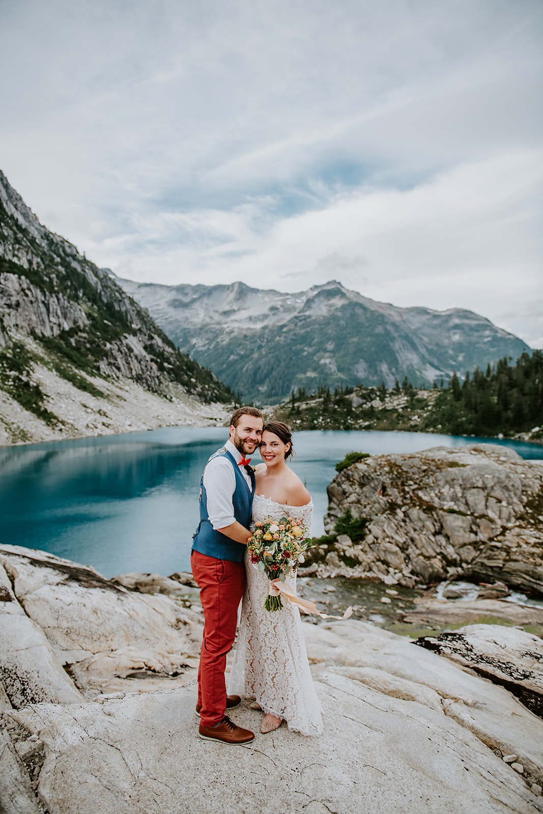 Glacier Lake Wedding Couple
