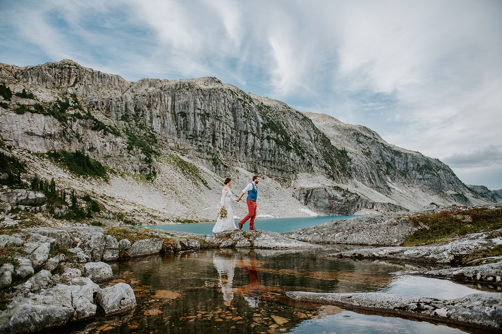 Glacier Lake Wedding Couple