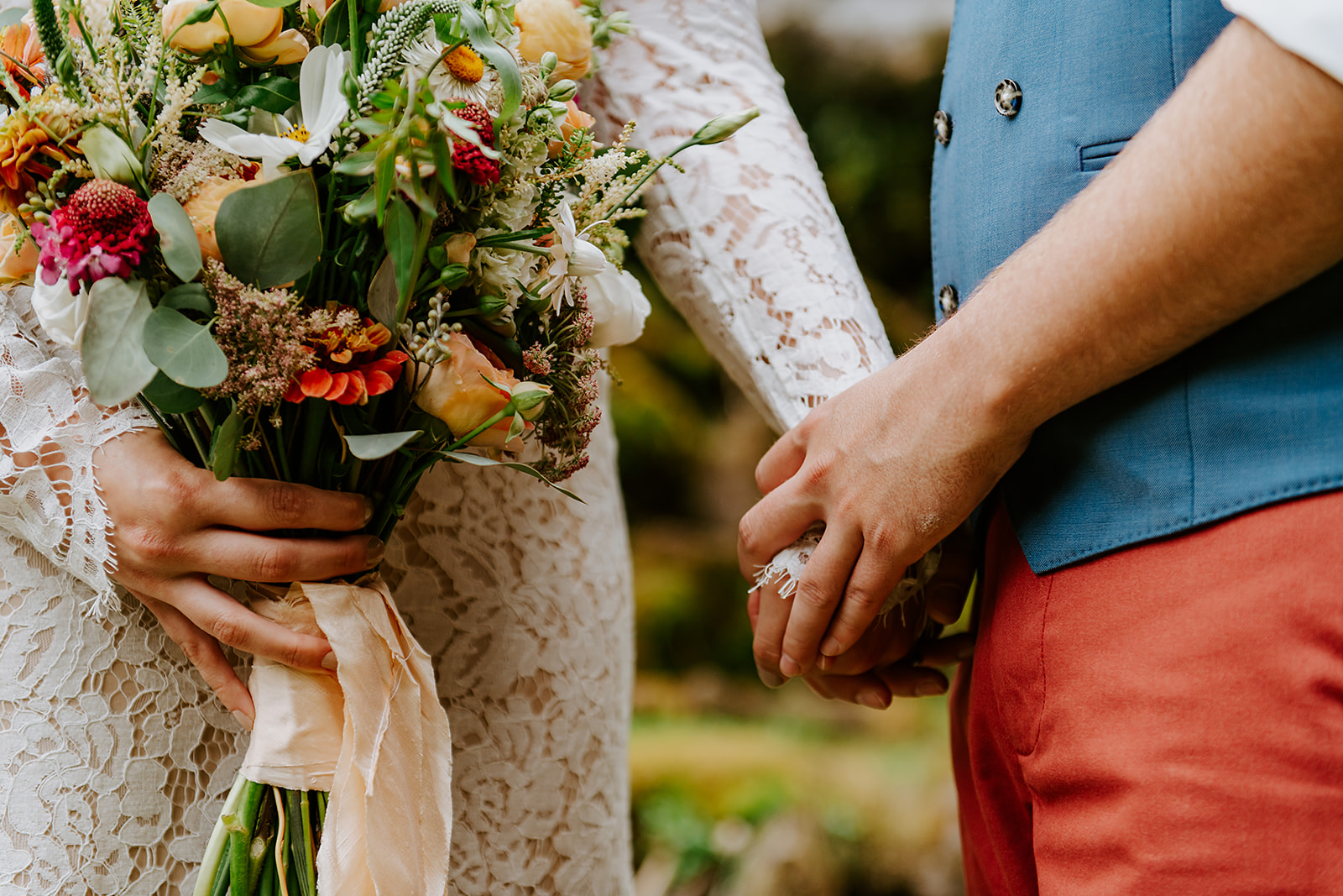 Adventure elopement bride and groom