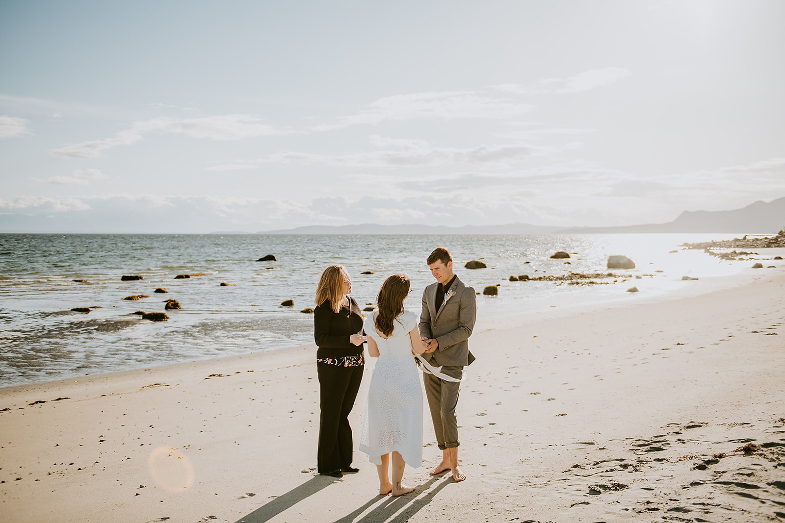 BC beach wedding ceremony on Thormanby Island