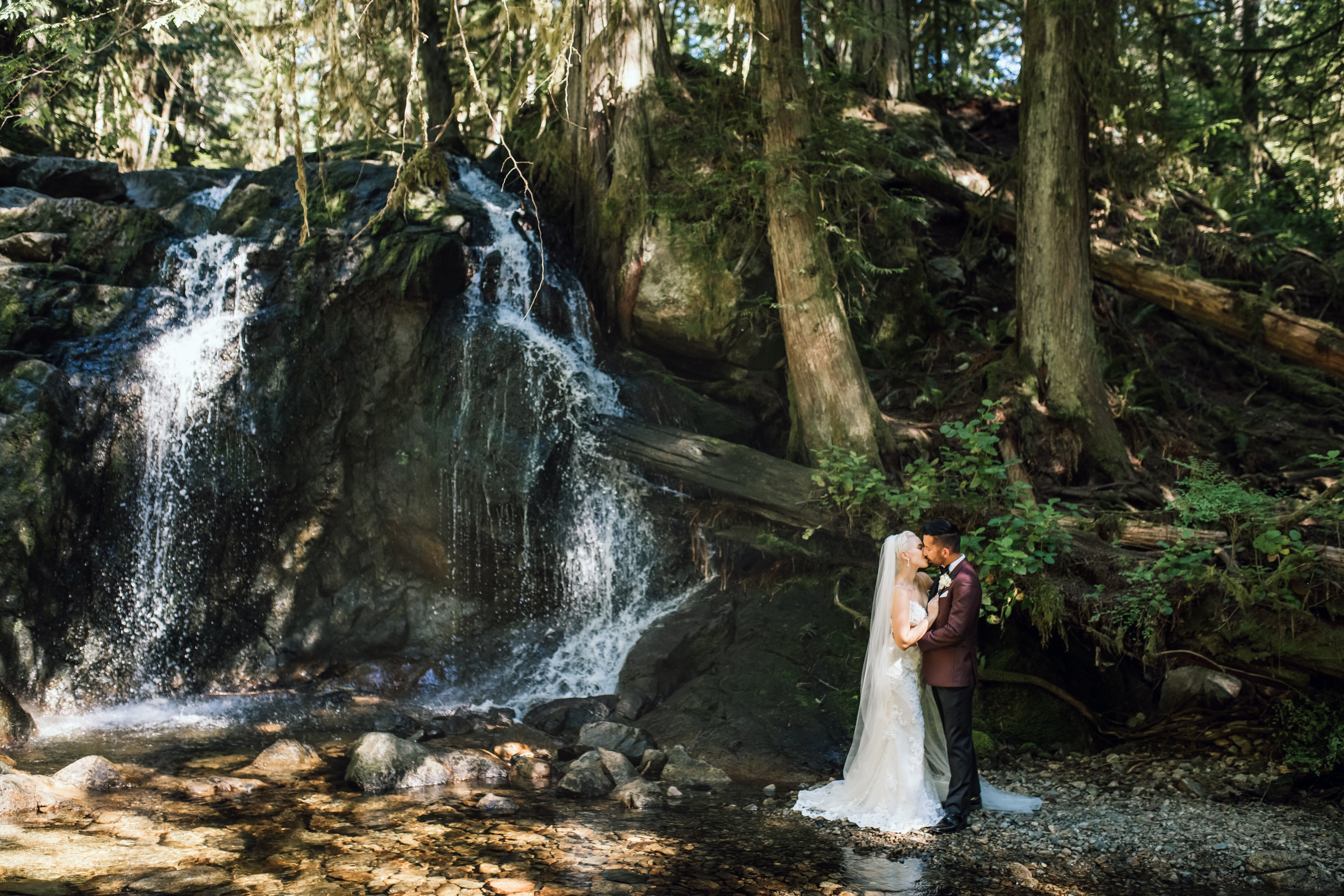 Homesite waterfall wedding