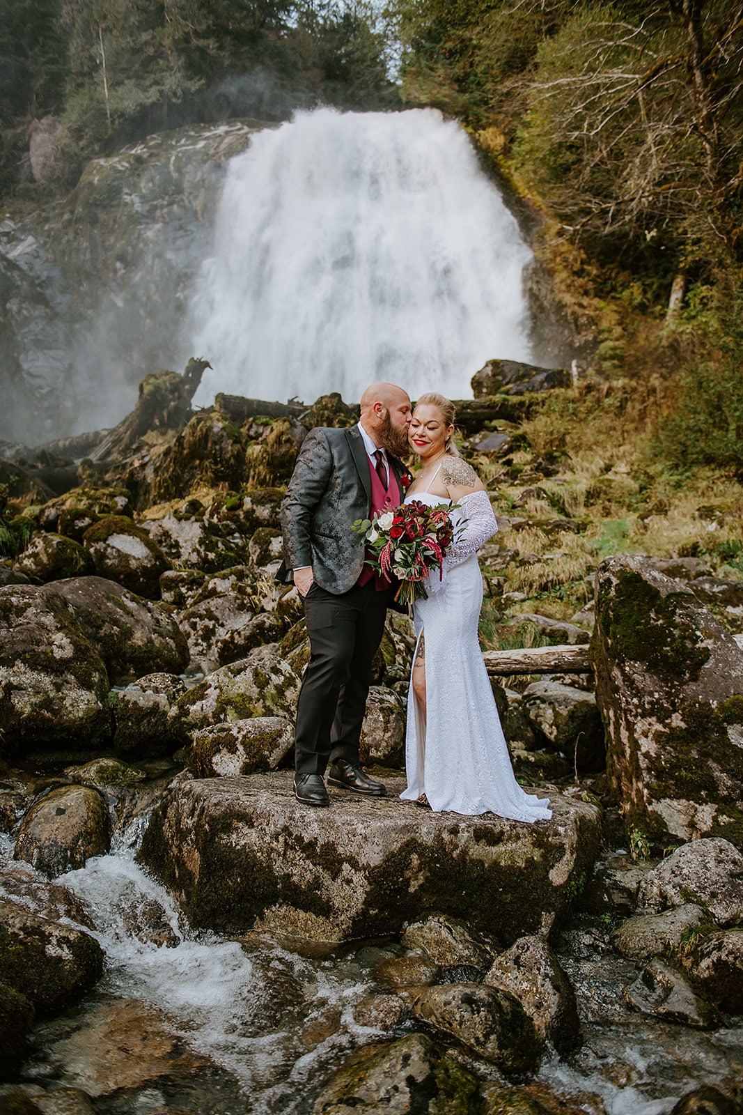 Chatterbox waterfall wedding portraits