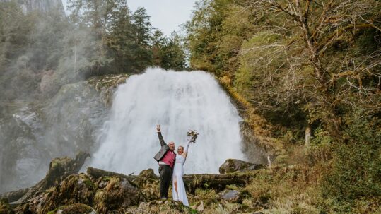Chatterbox waterfall wedding portraits