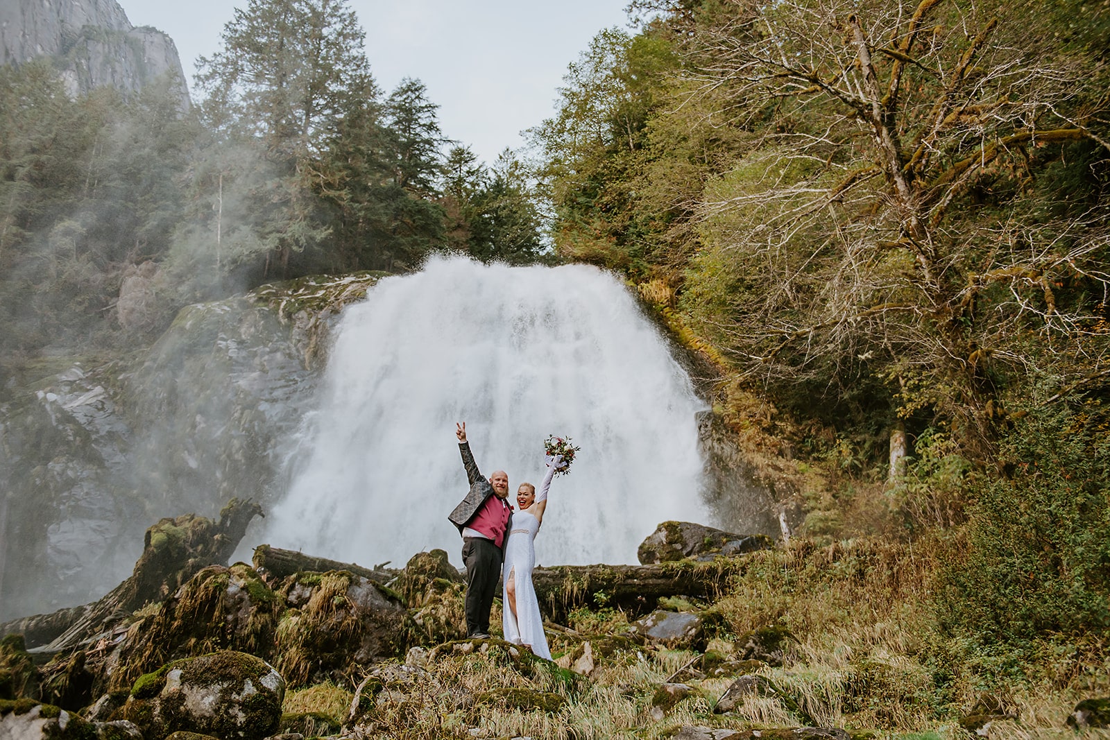 Chatterbox waterfall wedding portraits