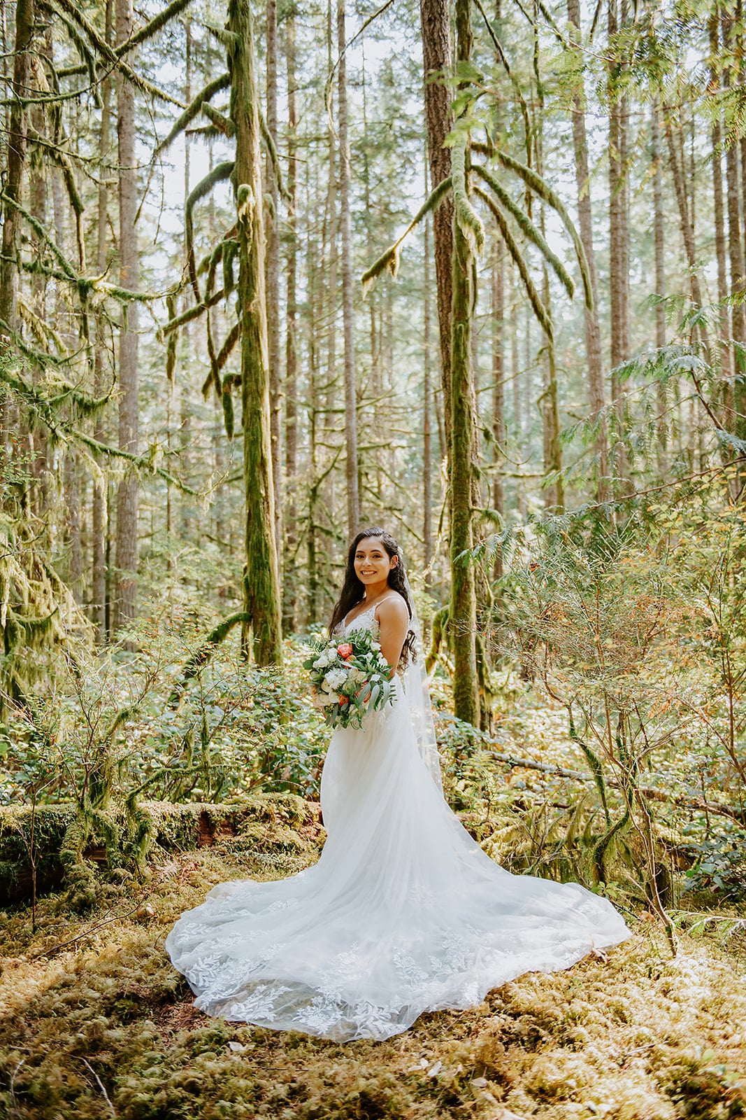 Bridal portrait for forest wedding