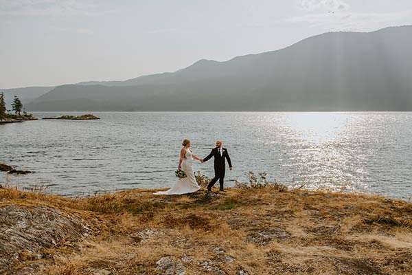 Adventure boat elopements on the Sunshine Coast