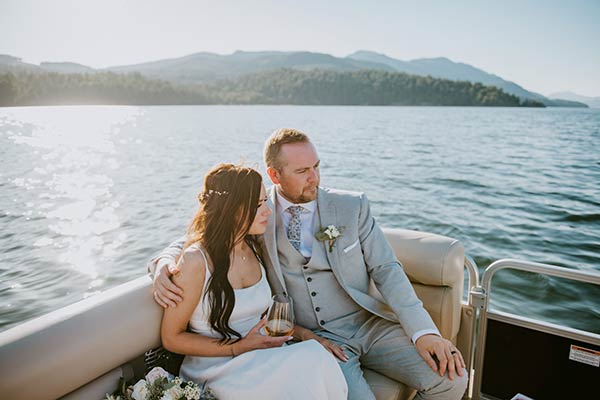 Adventure elopements via boat to Vancouver Bay