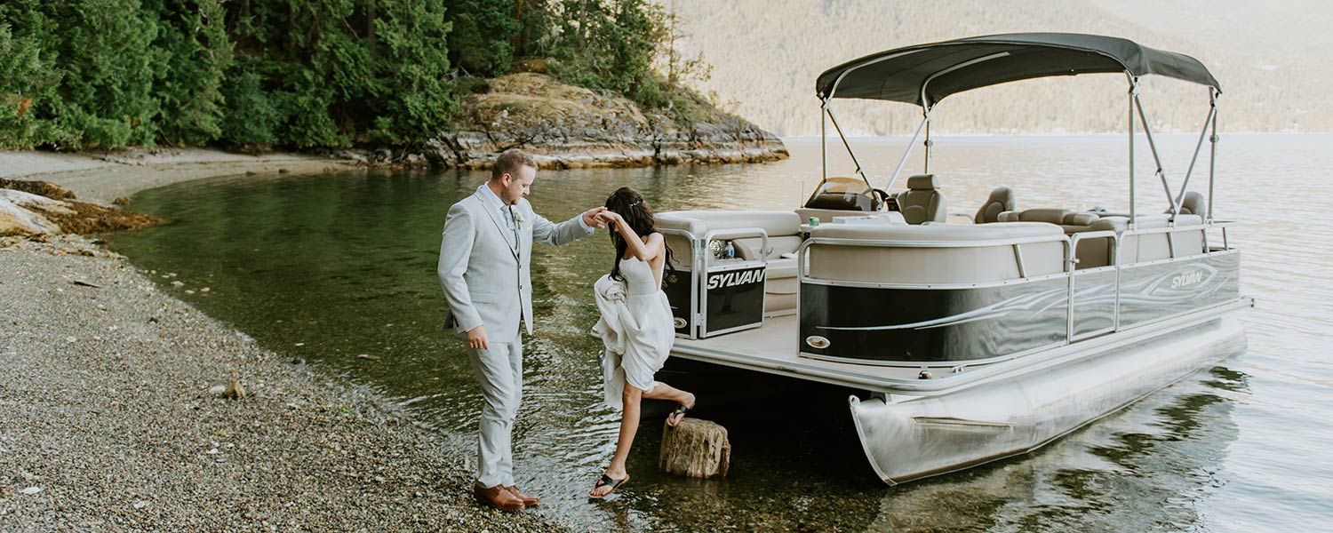 Elopement locations by boat - BC Coast