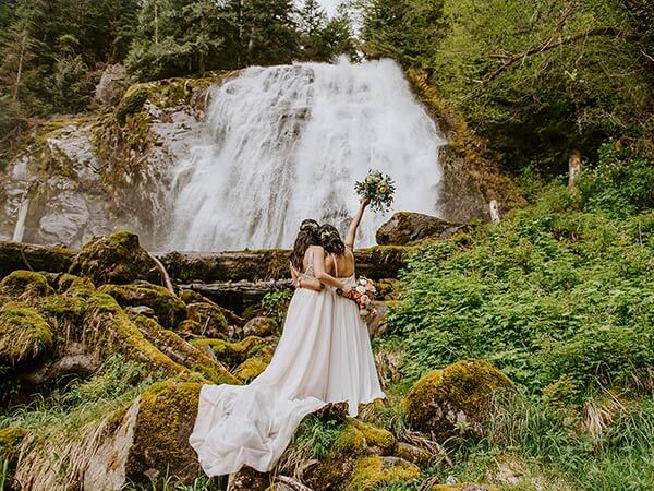 Adventure Elopement via private boat charter to Chatterbox Falls